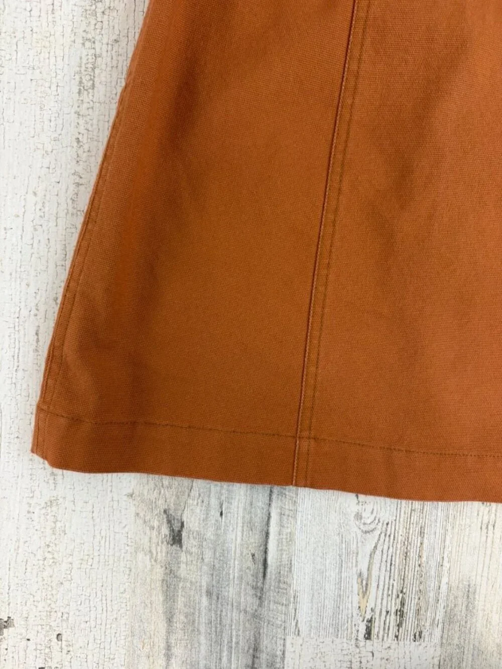 Madewell Button Front A-Line Pocket Mini Skirt Womens Size 4 Burnt Sienna - Picture 12 of 15